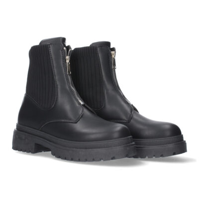 Botin comodo para mujer, material elastico en la caña y cierre de cremallera.