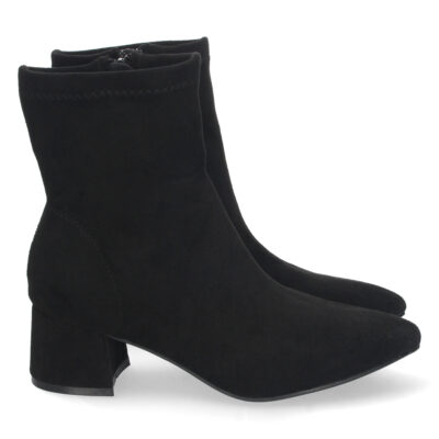 Botin de Tacon con Material Fino y Cremallera