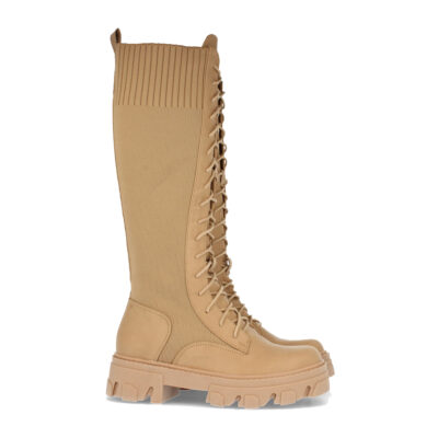 Bota de Plataforma con Elastico y Cordones