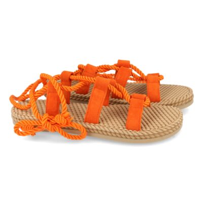 Sandalia Plana de Estilo Cangrejera con Cordones