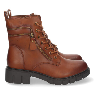 Botin Plano con Cremallera y Cordones