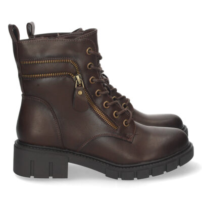 Botin Plano con Cremallera y Cordones