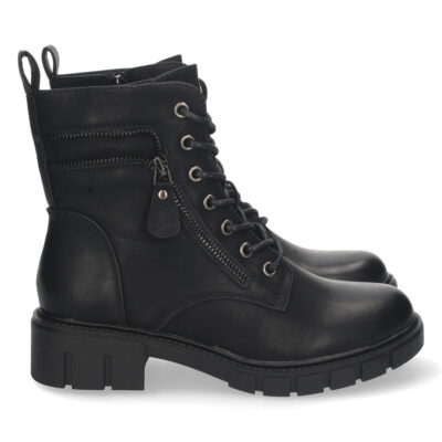 Botin Plano con Cremallera y Cordones