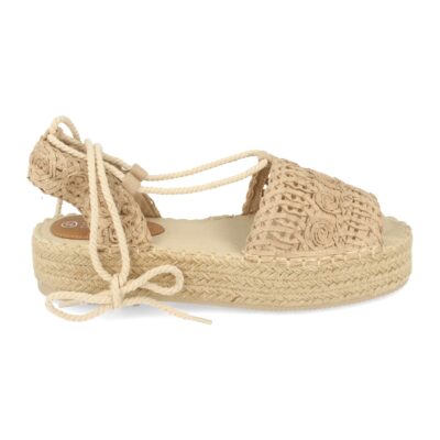 Sandalia Plana de Yute con Cordones - Imagen 2