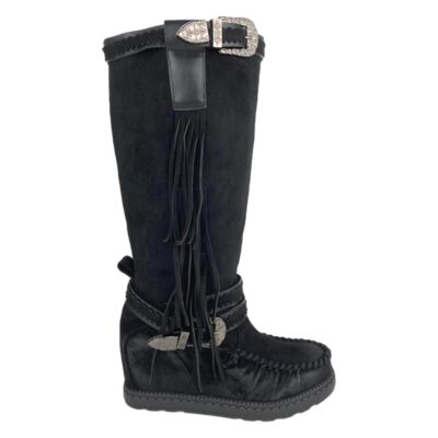 Bota con Cuña Interior y Flecos