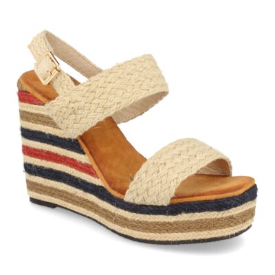 Sandalia de Cuña con Yute Multicolor y Hebillas - Imagen 2