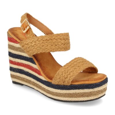 Sandalia de Cuña con Yute Multicolor y Hebillas - Imagen 2