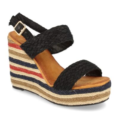 Sandalia de Cuña con Yute Multicolor y Hebillas - Imagen 2