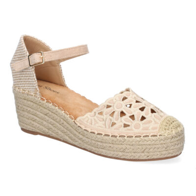 Sandalia de Cuña de Yute para Mujer, Comodas y Elegantes, Diseño Floral Bordado - Imagen 3