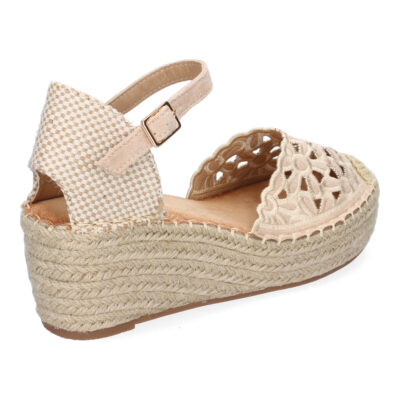 Sandalia de Cuña de Yute para Mujer, Comodas y Elegantes, Diseño Floral Bordado - Imagen 4