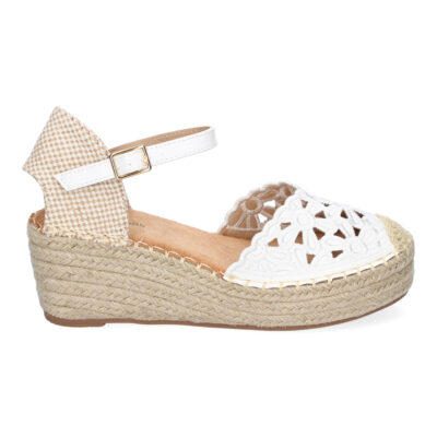 Sandalia de Cuña de Yute para Mujer, Comodas y Elegantes, Diseño Floral Bordado - Imagen 2