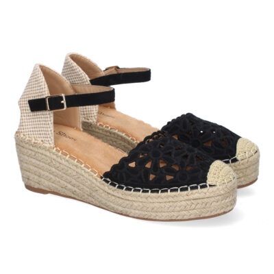 Sandalia de Cuña de Yute para Mujer, Comodas y Elegantes, Diseño Floral Bordado
