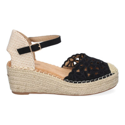 Sandalia de Cuña de Yute para Mujer, Comodas y Elegantes, Diseño Floral Bordado - Imagen 2