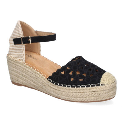 Sandalia de Cuña de Yute para Mujer, Comodas y Elegantes, Diseño Floral Bordado - Imagen 3