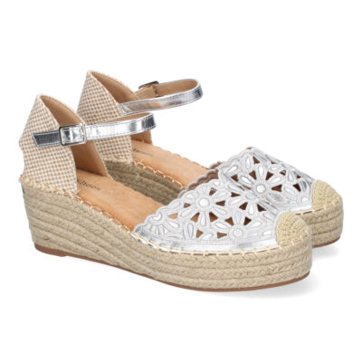 Sandalia de Cuña de Yute para Mujer, Comodas y Elegantes, Diseño Floral Bordado