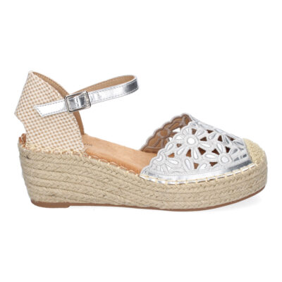 Sandalia de Cuña de Yute para Mujer, Comodas y Elegantes, Diseño Floral Bordado - Imagen 2