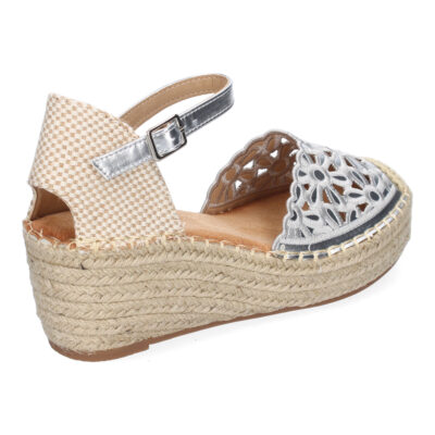 Sandalia de Cuña de Yute para Mujer, Comodas y Elegantes, Diseño Floral Bordado - Imagen 4