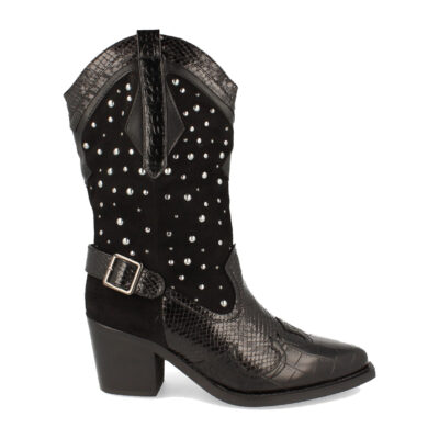 Bota de Mujer con Tachuelas y Estampado