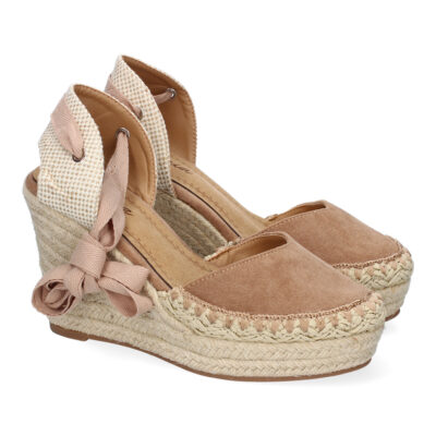 Sandalia de Mujer con Cuña de Yute, Comodas y Elegantes, Diseño Moderno con Cintas