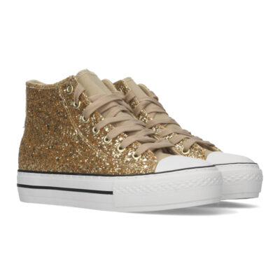 Zapatilla Abotinada de Lentejuelas y Cordones