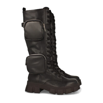 Bota Plana de Mujer con Cordones