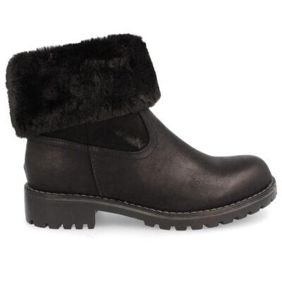 Botin Plano Forrado con Pelo y Cremallera