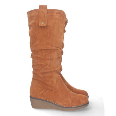 Bota de Cuña con Caña Arrugada