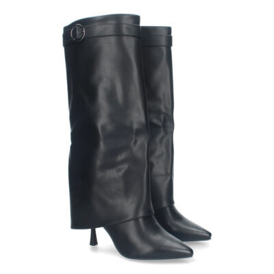 Botas Elegantes para Mujer con Tacón de Aguja, Cierre de Hebilla