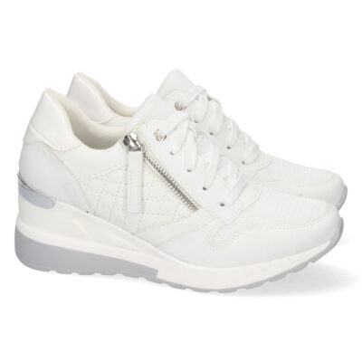 Zapatilla de Cuña con Cremallera y Cordones
