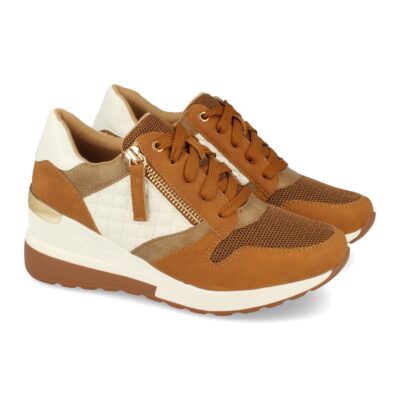 Zapatilla de Cuña con Cremallera y Cordones