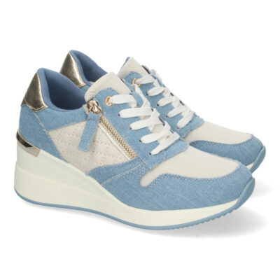 Zapatilla para Mujer, con Cuña, Cremallera de Adorno