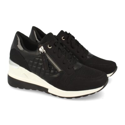 Zapatilla de Cuña con Cremallera y Cordones