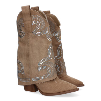 Botines de Tacón para Mujer, Estilo Cowboy Polaina, Comodas y Elegantes