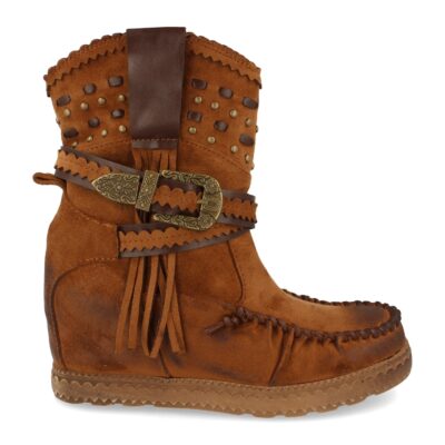 Bota de Estilo Indio con Correas y Hebilla