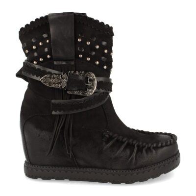 Bota de Estilo Indio con Correas y Hebilla