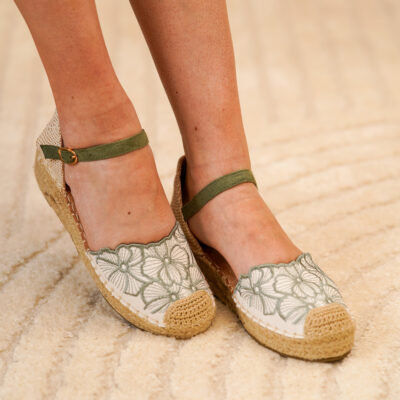 Sandalia de cuña de yute para mujer, comodas y elegantes, diseño de flores - Imagen 2