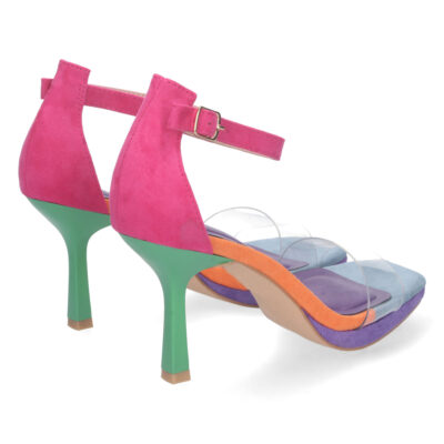 Sandalia de Tacon Fino Multicolor con Hebilla - Imagen 4
