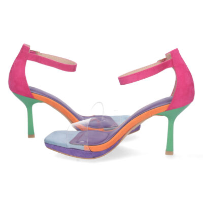 Sandalia de Tacon Fino Multicolor con Hebilla - Imagen 5
