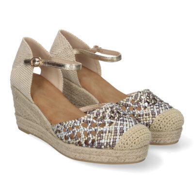Sandalia de Cuña para Mujer, Cómda y Elegante, Forrada de Yute