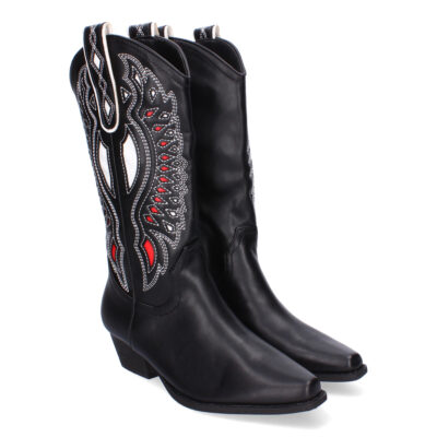 Botas Cowboy para Mujer con Detalles en la Caña