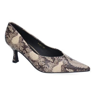 Zapatos de Salón Tacón Fino para Mujer, Estampado de Serpiente - Imagen 3