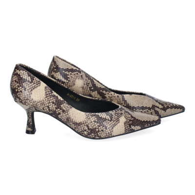 Zapatos de Salón Tacón Fino para Mujer, Estampado de Serpiente - Imagen 5
