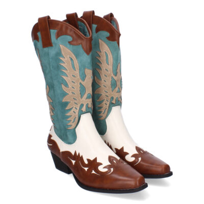 Botas Cowboy para Mujer, Caladas con Detalles Perforados