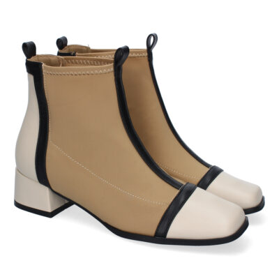 Botines de Mujer, Comodos Material Elastico, Elegantes, Diseño Bicolor