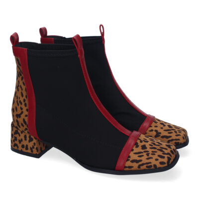 Botines de Mujer, Comodos Material Elastico, Elegantes, Diseño Bicolor