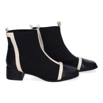 Botines de Mujer, Comodos Material Elastico, Elegantes, Diseño Bicolor - Imagen 5