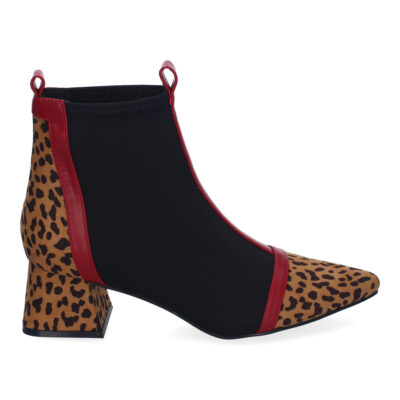 Botines de Tacón para Mujer, Comodos Material Elastico, Elegantes, Diseño Bicolor - Imagen 2