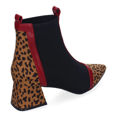 Botines de Tacón para Mujer, Comodos Material Elastico, Elegantes, Diseño Bicolor - Imagen 4