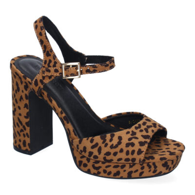 Sandalia de Tacon Alto para Mujer, Comodo, Estampado Animal Print - Imagen 3