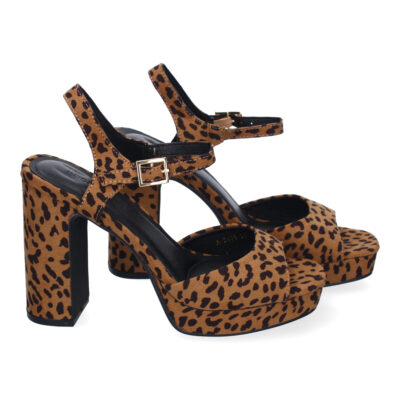Sandalia de Tacon Alto para Mujer, Comodo, Estampado Animal Print - Imagen 5